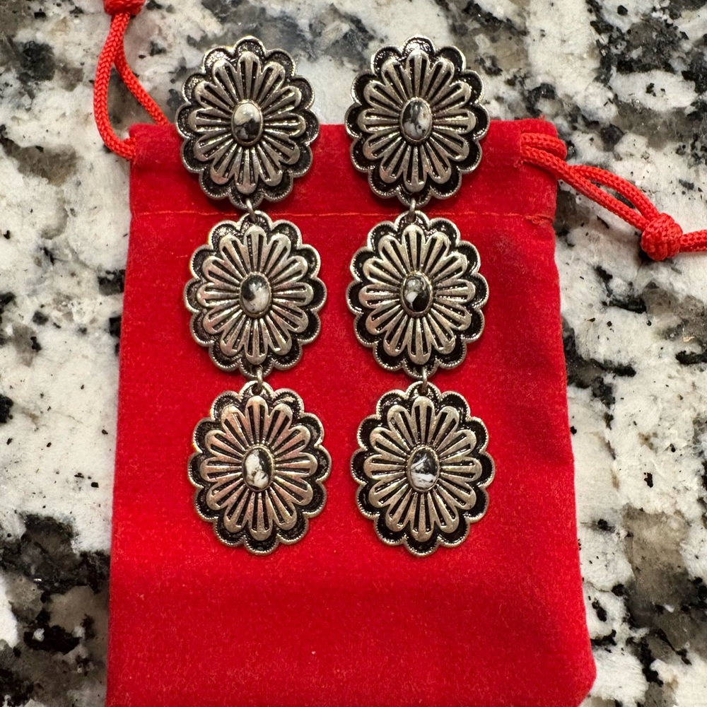 Elegant Floral Silver Earrings